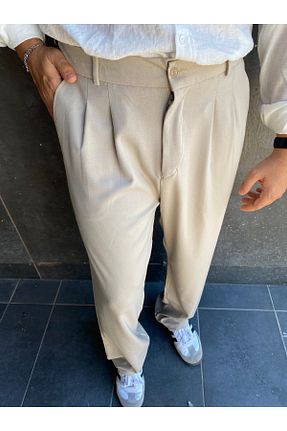 شلوار بژ مردانه کتان bonnline - کد 861733150