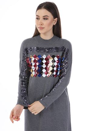 تونیک طوسی زنانه تریکو FTZ WOMEN - کد 89064295