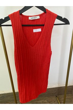 بلوز قرمز زنانه ساده Yuksektopuklarboutique - کد 771223398