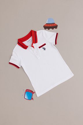 پولوشرت سفید بچه گانه الاستین U.S. Polo Assn. - کد 847343422