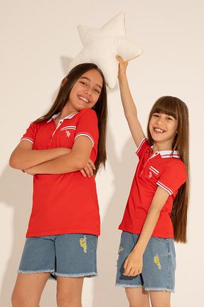 پولوشرت قرمز بچه گانه الاستین U.S. Polo Assn. - کد 841639444
