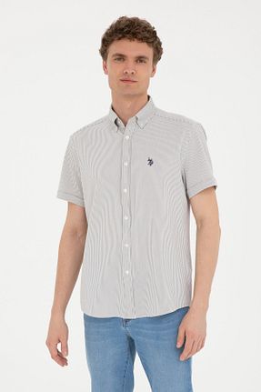 پیراهن طوسی مردانه یقه پیراهنی U.S. Polo Assn. - کد 833114457