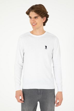 پلیور سفید مردانه ساده U.S. Polo Assn. - کد 857541043
