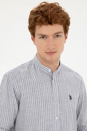 پیراهن طوسی مردانه یقه قاضی U.S. Polo Assn. - کد 829515818