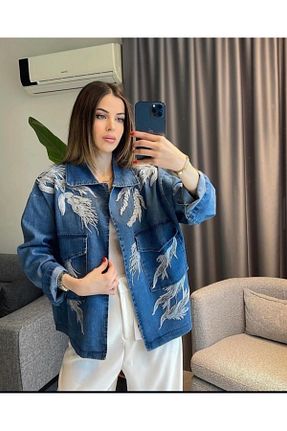 کت آبی زنانه رگولار Hotfashion - کد 861765037