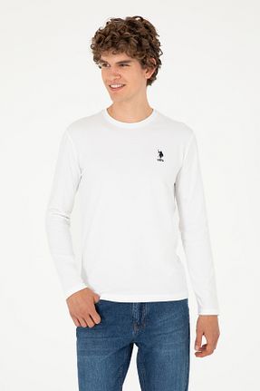 سوئیشرت سفید مردانه ساده U.S. Polo Assn. - کد 853463899