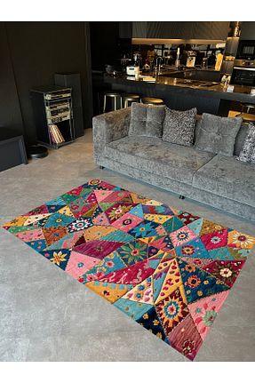 فرش رنگی قابل شستشو Rugs Modern Halı - کد 861763337