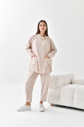 ست بالاتنه و پائین تنه بژ زنانه بافتنی FTZ WOMEN - کد 747089238