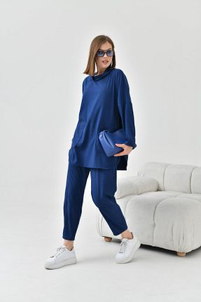 ست بالاتنه و پائین تنه سرمه ای زنانه بافتنی FTZ WOMEN - کد 814673077