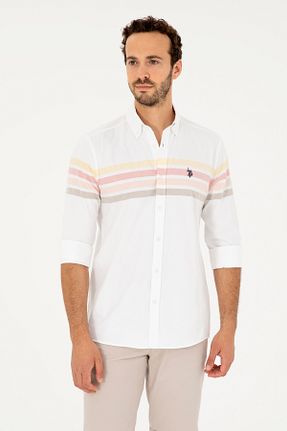 پیراهن سفید مردانه یقه پیراهنی U.S. Polo Assn. - کد 846420353