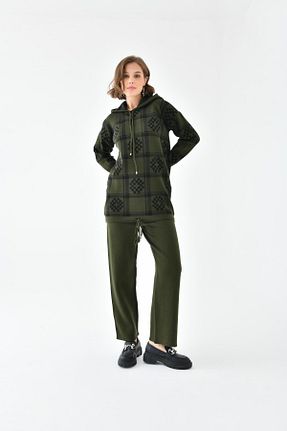 ست بالاتنه و پائین تنه خاکی زنانه بافتنی FTZ WOMEN - کد 792594596