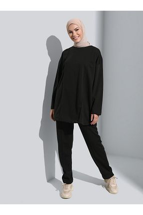 ست بالاتنه و پائین تنه خاکی زنانه بافتنی Refka - کد 815847231