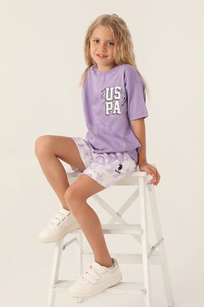 ست بالاتنه و پائین تنه بنفش بچه گانه بافتنی U.S. Polo Assn. - کد 833121752