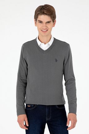 پلیور طوسی مردانه ساده U.S. Polo Assn. - کد 857636367