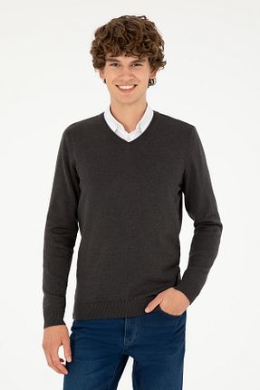 پلیور طوسی مردانه ساده U.S. Polo Assn. - کد 846960000