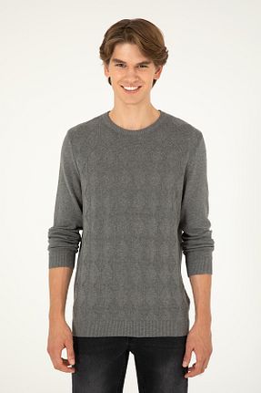 پلیور طوسی مردانه ساده U.S. Polo Assn. - کد 855702232