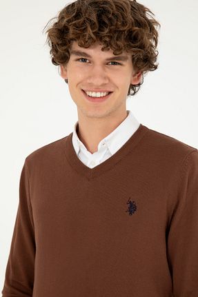 پلیور قهوه ای مردانه ساده U.S. Polo Assn. - کد 855996208