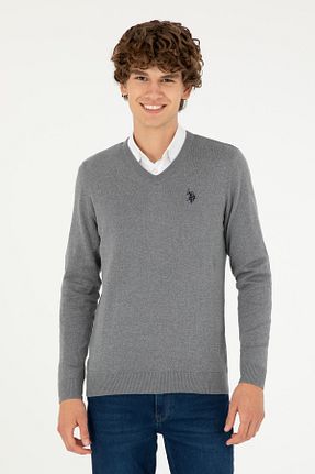 پلیور طوسی مردانه ساده U.S. Polo Assn. - کد 846960007