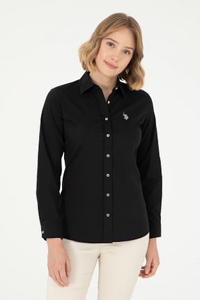 پیراهن مشکی زنانه یقه پیراهنی U.S. Polo Assn. - کد 853484449