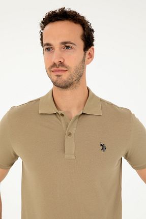 پولوشرت خاکی مردانه پارچه U.S. Polo Assn. - کد 849050218