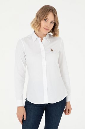 پیراهن سفید زنانه یقه پیراهنی U.S. Polo Assn. - کد 849941101