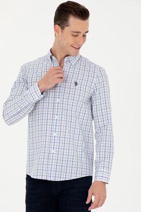 پیراهن آبی مردانه یقه پیراهنی U.S. Polo Assn. - کد 834785554