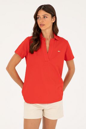پولوشرت قرمز زنانه پارچه U.S. Polo Assn. - کد 846672374