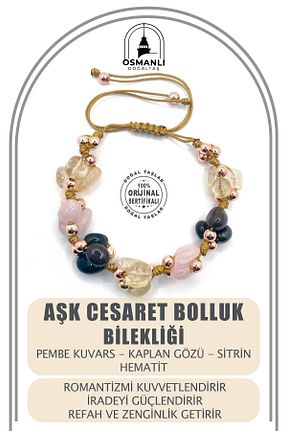 دستبند جواهر زرد زنانه سنگ طبیعی OSMANLI DOĞAL TAŞ - کد 826021024