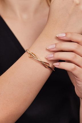 دستبند جواهر طلائی زنانه فلزی Elika Silver - کد 861873580