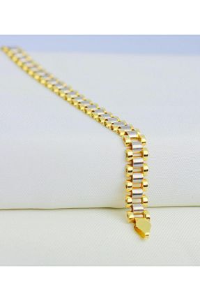 دستبند طلا سفید مردانه 14 عیار ERMİRGOLD - کد 861894664