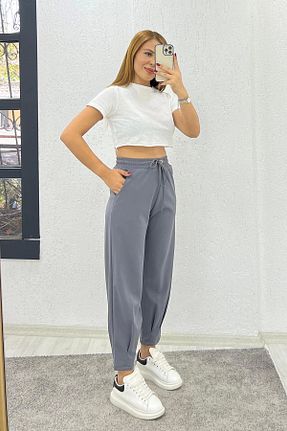 شلوار طوسی زنانه پارچه İrka Moda - کد 861919093