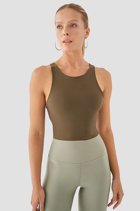 نیم تنه اسپرت خاکی زنانه پلی استر Superstacy - کد 798923456