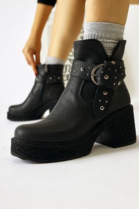 بوت / نیم بوت قهوه ای زنانه چرم مصنوعی Limoya - کد 861930438