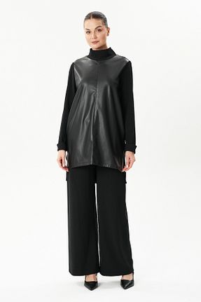 ست بالاتنه و پائین تنه مشکی زنانه بافتنی Jupe - کد 861928918