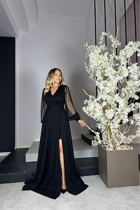 لباس مجلسی و فارغ التحصیلی مشکی زنانه بافتنی gesmoda - کد 855551969