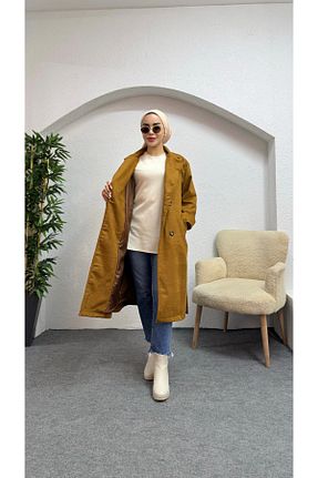 پالتو پشمی حجاب قهوه ای زنانه رگولار moda zeynaa - کد 861936196
