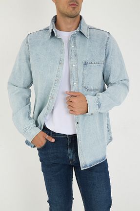 پیراهن قهوه ای مردانه یقه پیراهنی ENZİM JEANS - کد 861941031