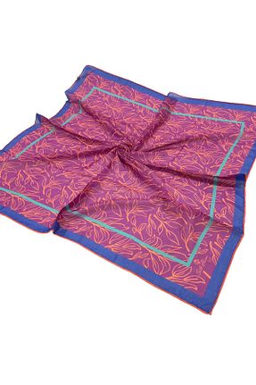 روسری زرشکی پلی استر Silk Home - کد 757953455