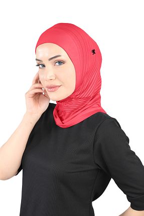 کلاه شنای حجاب قرمز زنانه Ecardin - کد 870670405