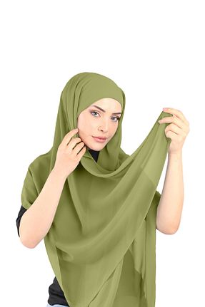 روسری سبز شیفون Ecardin - کد 861951504