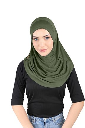 روسری خاکی پنبه ای Ecardin - کد 861951293