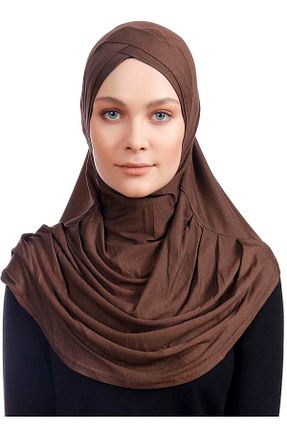 روسری قهوه ای پنبه ای Ecardin - کد 861951194