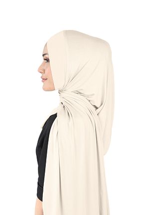 روسری بژ پلی استر Ecardin - کد 861951006