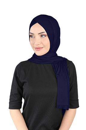 روسری سرمه ای پلی استر Ecardin - کد 861951150