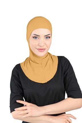 کلاه شنای حجاب زرد زنانه Ecardin - کد 861951346