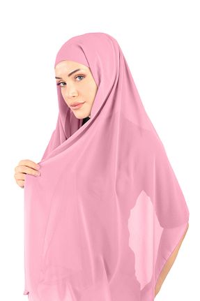 روسری صورتی شیفون Ecardin - کد 861951557