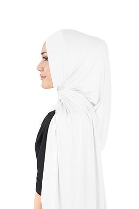 روسری سفید پلی استر Ecardin - کد 861951069
