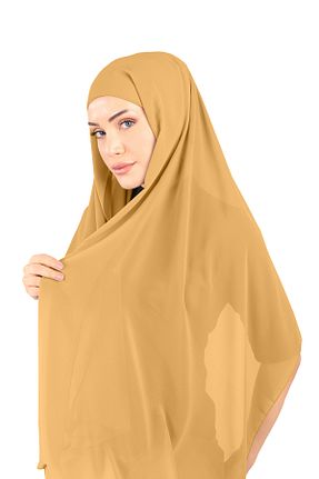 روسری زرد شیفون Ecardin - کد 861951317