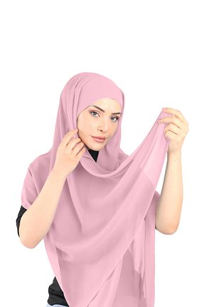 روسری صورتی شیفون Ecardin - کد 861951561