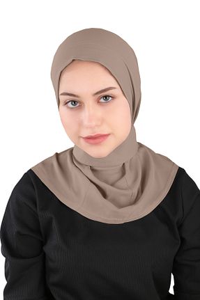 روسری قهوه ای ساده Ecardin - کد 861951076